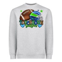 Heather Grey Touchdown season American football green and blue Heavyweight Sweatshirt - HowdyJamesFarm