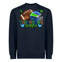 Navy Touchdown season American football green and blue Heavyweight Sweatshirt - HowdyJamesFarm