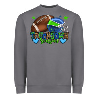 Touchdown Season American Football Green And Blue Heavyweight Sweatshirt | Teevron