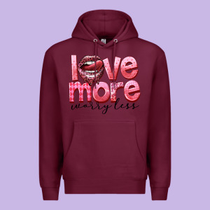 Love More Worry Less Premium Hoodie Designed By Fadigitalartstudio