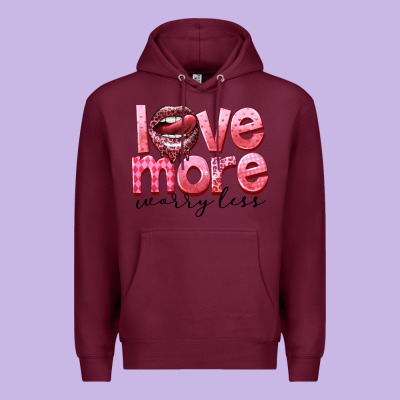 Love More Worry Less Premium Hoodie Designed By Fadigitalartstudio