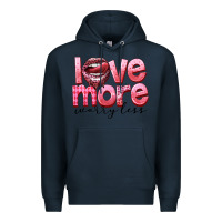 Navy Love more worry less Premium Hoodie - FaDigitalArtStudio