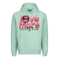 Seafoam Love more worry less Premium Hoodie - FaDigitalArtStudio