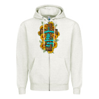 Oatmeal Heather faith sunflower leopard cross olivia Zipper Hoodie - OliviaCreatesArt