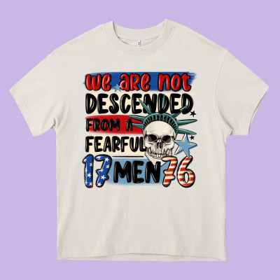 We Are Not Descended From A Fearful Me Heavy Core Tee Designed By Maliassmallbusiness