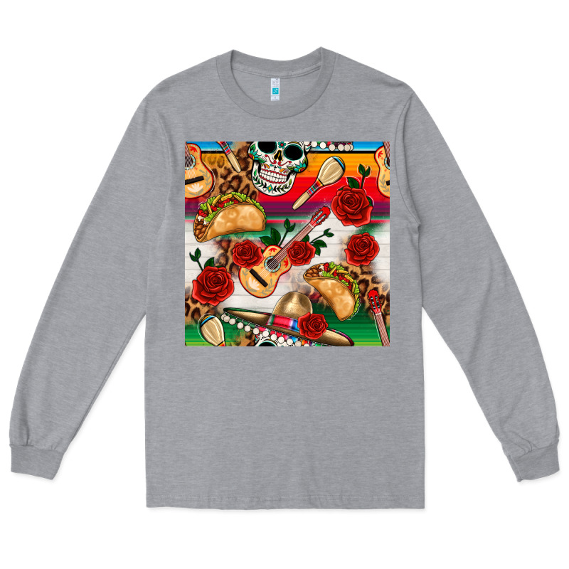 Mexican  Seamless Pattern Long Sleeve Tee by texasbilliewilder | Teevron