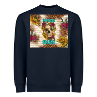 Navy badass mama with flowers Heavyweight Sweatshirt - TumblerDesignByShophia