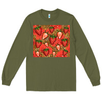 Army Green strawberries Long Sleeve Tee - Jasminsmagicworld