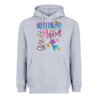 Heather Grey birthday girl 4 Heavyweight Hoodie - BundleAndBundleShop