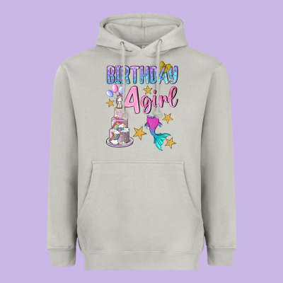 Birthday Girl 4 Heavyweight Hoodie Designed By Bundleandbundleshop