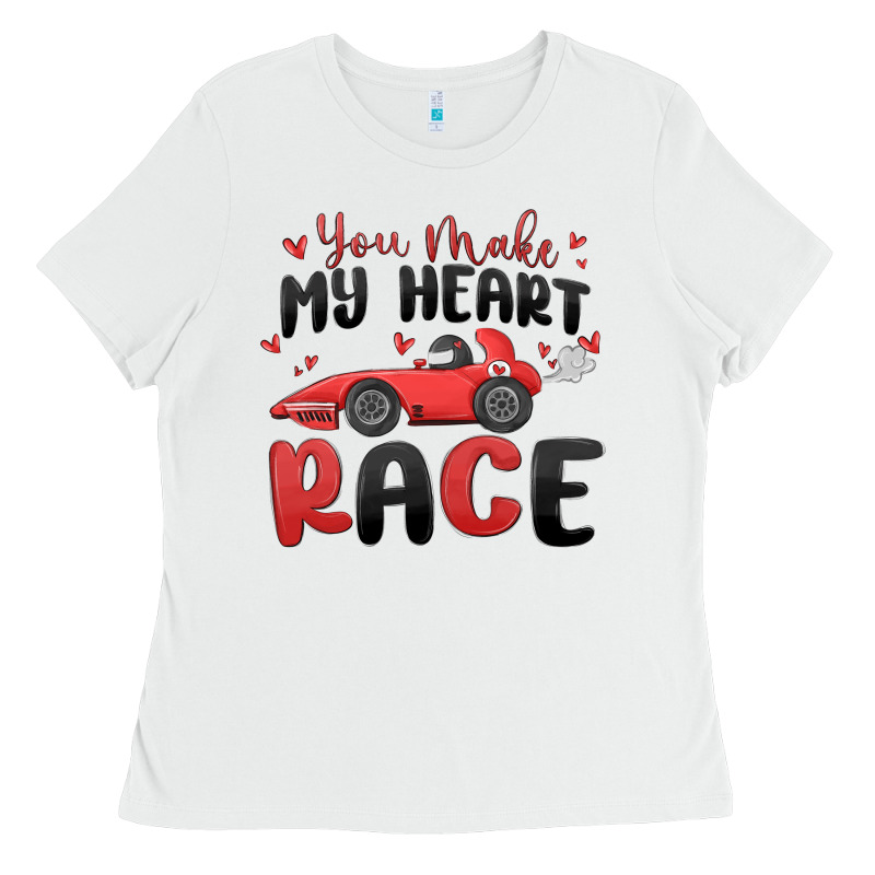 You Make My Heart Race Valentine's Day Ladies Tee by MaliasSmallBusiness | Teevron