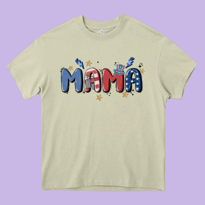 4th July Mama Heavy Core Tee Designed By Maliassmallbusiness