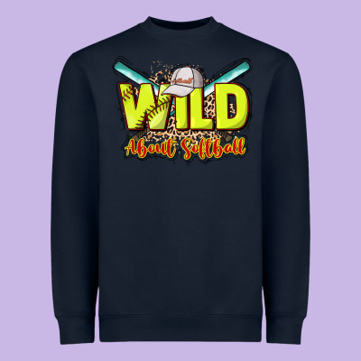 Wild About Softball Heavyweight Sweatshirt Designed By Howdyjamesfarm