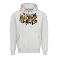 Dove Grey army mom Zipper Hoodie - FaDigitalArtStudio
