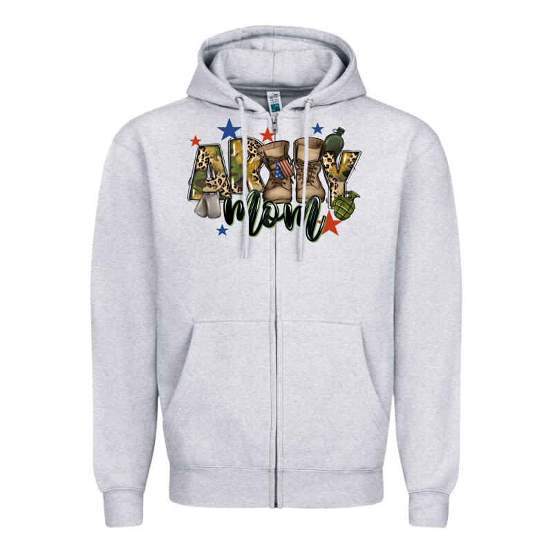 Army Mom Zipper Hoodie by FaDigitalArtStudio | Teevron