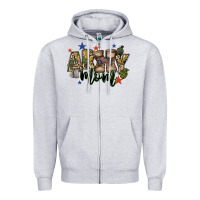 Heather Grey army mom Zipper Hoodie - FaDigitalArtStudio