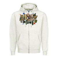 Oatmeal Heather army mom Zipper Hoodie - FaDigitalArtStudio