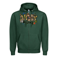 Sports Green army mom Zipper Hoodie - FaDigitalArtStudio