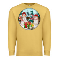 Antique Gold Christmas snowman Premium Sweatshirt - FaDigitalArtStudio
