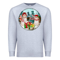 Heather Grey Christmas snowman Premium Sweatshirt - FaDigitalArtStudio