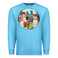Ocean Blue Christmas snowman Premium Sweatshirt - FaDigitalArtStudio
