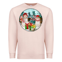 Pale Pink Christmas snowman Premium Sweatshirt - FaDigitalArtStudio
