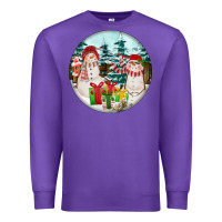 Purple Christmas snowman Premium Sweatshirt - FaDigitalArtStudio