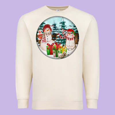 Christmas Snowman Premium Sweatshirt Designed By Fadigitalartstudio
