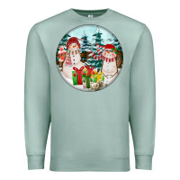 Seafoam Christmas snowman Premium Sweatshirt - FaDigitalArtStudio