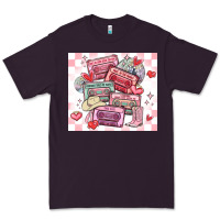 Plum valentine's day cassette tapes Premium Tee - MaliasSmallBusiness