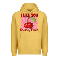 Antique Gold I like you cherry much Valentine's Day Premium Hoodie - FaDigitalArtStudio