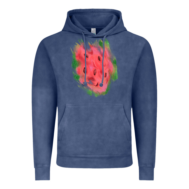 Watermelon Glitter Watercolor Brushstrokes Patch Vintage Hoodie by RanaPortraitStore | Teevron