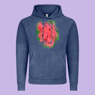 Watermelon Glitter Watercolor Brushstrokes Patch Vintage Hoodie Designed By Ranaportraitstore