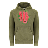 Vintage Olive watermelon glitter watercolor brushstrokes patch Vintage Hoodie - RanaPortraitStore