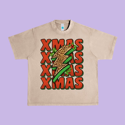 Xmas Lightning Bolt Urban Heavy Tee Designed By Jasminsmagicworld