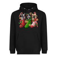 Black french bulldog with christmas socks Heavyweight Hoodie - FaDigitalArtStudio