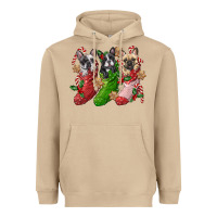 Mushroom french bulldog with christmas socks Heavyweight Hoodie - FaDigitalArtStudio