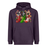 Plum french bulldog with christmas socks Heavyweight Hoodie - FaDigitalArtStudio