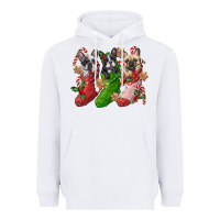 White french bulldog with christmas socks Heavyweight Hoodie - FaDigitalArtStudio