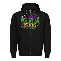 Black on tuesday we wear beads olivia Zipper Hoodie - OliviaCreatesArt