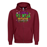 Burgundy on tuesday we wear beads olivia Zipper Hoodie - OliviaCreatesArt