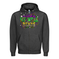 Charcoal Heather on tuesday we wear beads olivia Zipper Hoodie - OliviaCreatesArt
