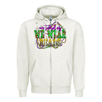 Oatmeal Heather on tuesday we wear beads olivia Zipper Hoodie - OliviaCreatesArt