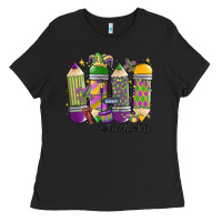 Black mardi gras teacher life Ladies Tee - MaliasSmallBusiness