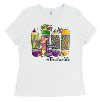 Mardi Gras Teacher Life Ladies Tee | Teevron