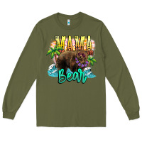 Army Green Mama bear summer Long Sleeve Tee - NancyCooperArtShop
