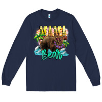 Navy Mama bear summer Long Sleeve Tee - NancyCooperArtShop