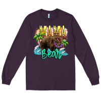 Plum Mama bear summer Long Sleeve Tee - NancyCooperArtShop