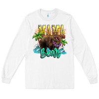 White Mama bear summer Long Sleeve Tee - NancyCooperArtShop