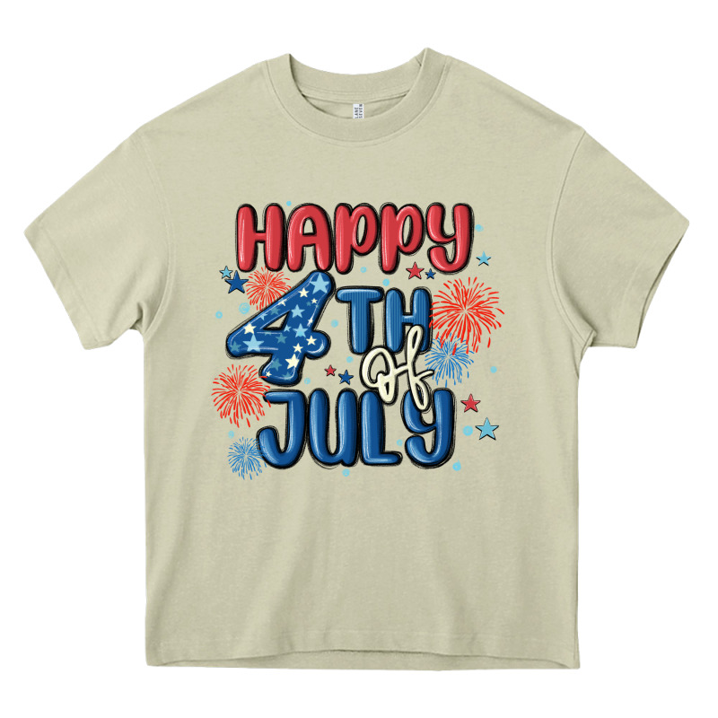 Happy 4th Of July Heavy Core Tee by MaliasSmallBusiness | Teevron